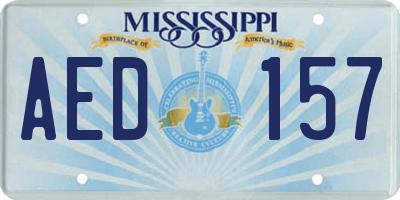 MS license plate AED157