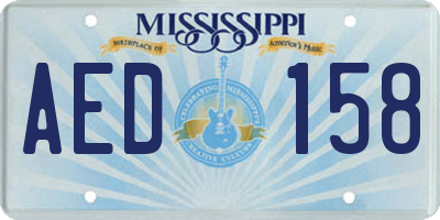 MS license plate AED158