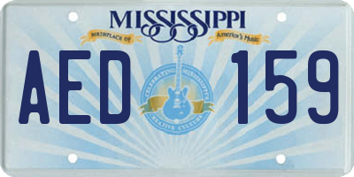 MS license plate AED159