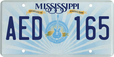 MS license plate AED165