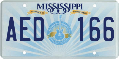 MS license plate AED166