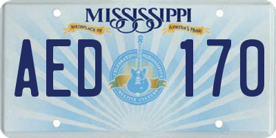 MS license plate AED170