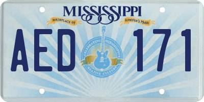 MS license plate AED171