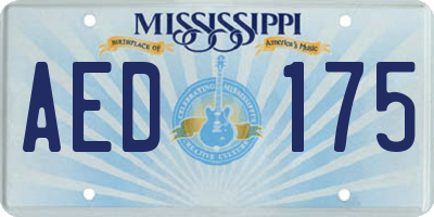 MS license plate AED175