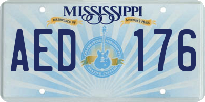 MS license plate AED176