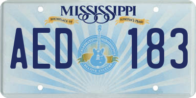 MS license plate AED183