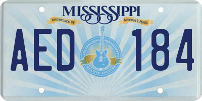 MS license plate AED184