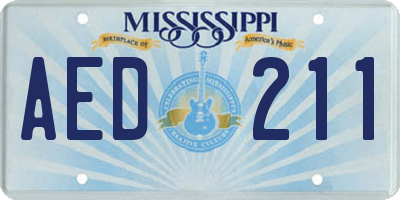 MS license plate AED211