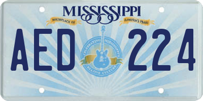 MS license plate AED224