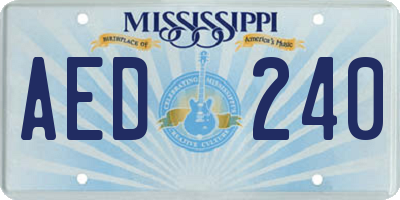 MS license plate AED240