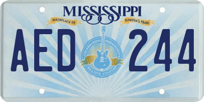 MS license plate AED244