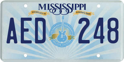 MS license plate AED248
