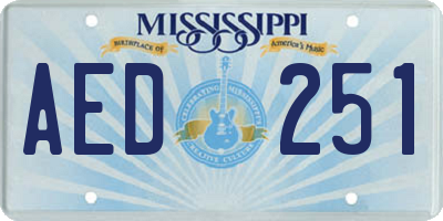 MS license plate AED251