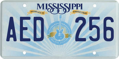 MS license plate AED256