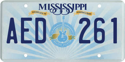 MS license plate AED261