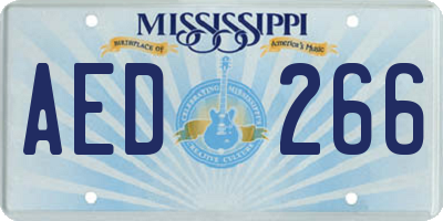MS license plate AED266
