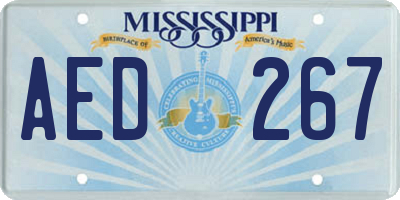 MS license plate AED267