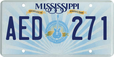 MS license plate AED271