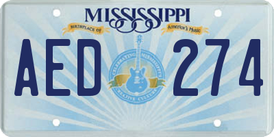 MS license plate AED274