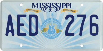 MS license plate AED276