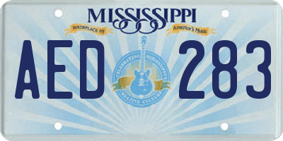 MS license plate AED283
