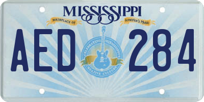 MS license plate AED284