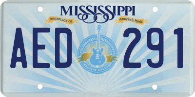 MS license plate AED291
