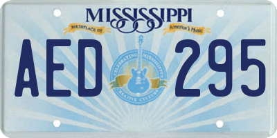 MS license plate AED295