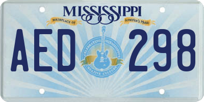 MS license plate AED298