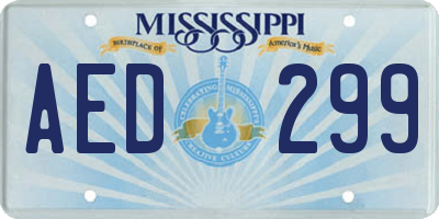 MS license plate AED299