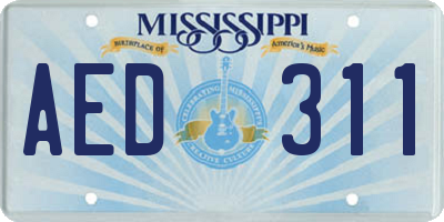 MS license plate AED311