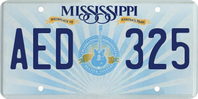 MS license plate AED325