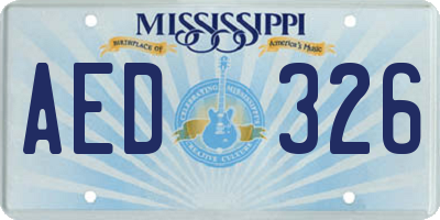 MS license plate AED326