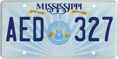 MS license plate AED327