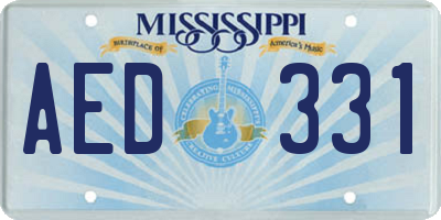 MS license plate AED331