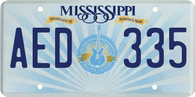 MS license plate AED335