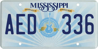 MS license plate AED336