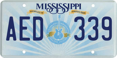 MS license plate AED339