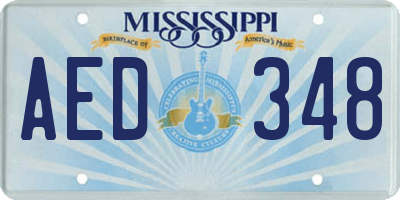 MS license plate AED348