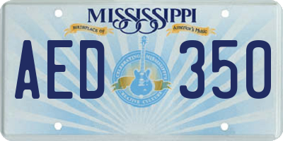 MS license plate AED350