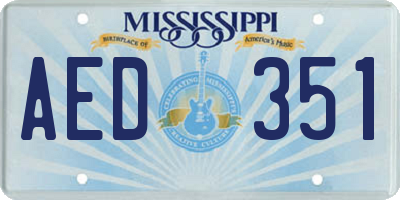 MS license plate AED351