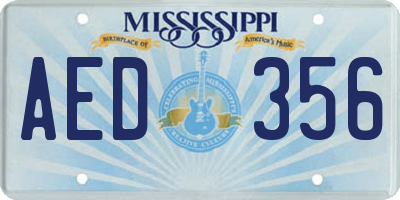 MS license plate AED356