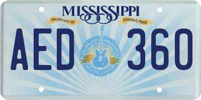 MS license plate AED360