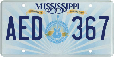 MS license plate AED367