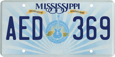 MS license plate AED369