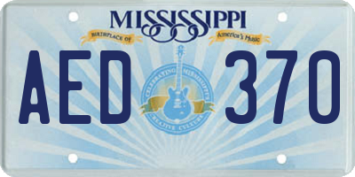 MS license plate AED370