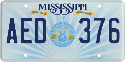 MS license plate AED376