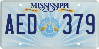 MS license plate AED379