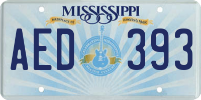 MS license plate AED393