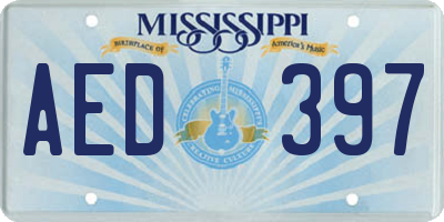 MS license plate AED397